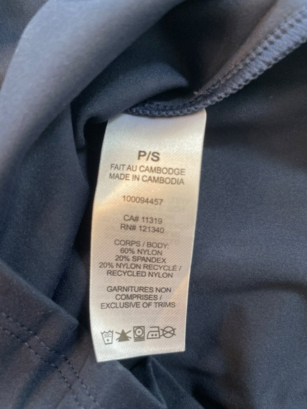 Garage Sleek Sweetheart Tee Mariana Blue Nylon Spandex Blend Women's Size S NWT - Picture 8 of 8